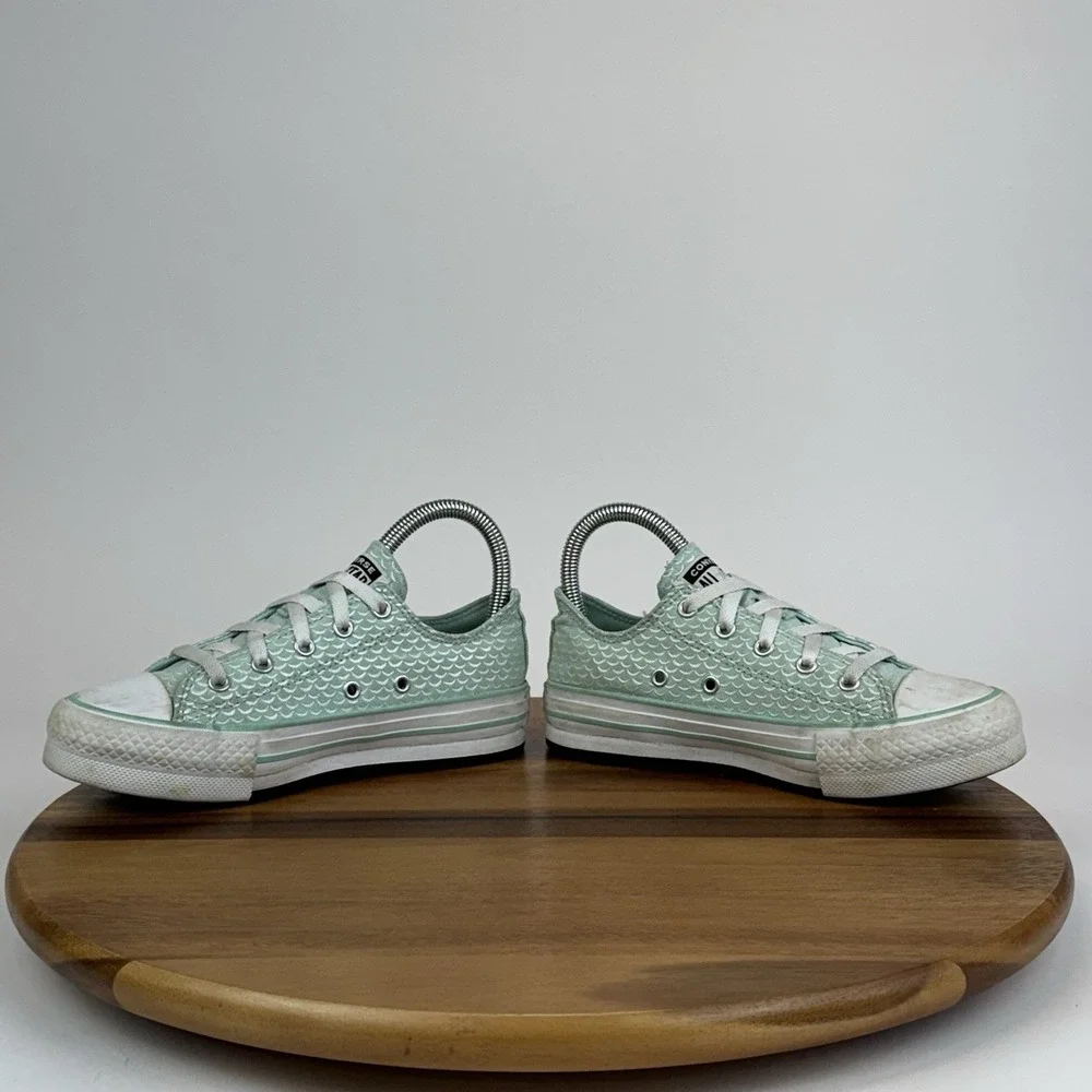 Big Kids Girls CTAS Green Mermaid Scales Casual Platform Sneakers Shoes Size 2 Y